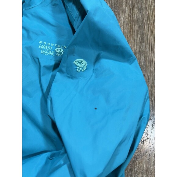 Mountain Hardwear Women's Rain Jacket Large Blue Dry Q Full Zip Hooded - Picture 5 of 13